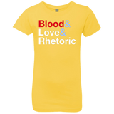 T-Shirts Vibrant Yellow / YXS Blood Love Rhetoric Girls Premium T-Shirt