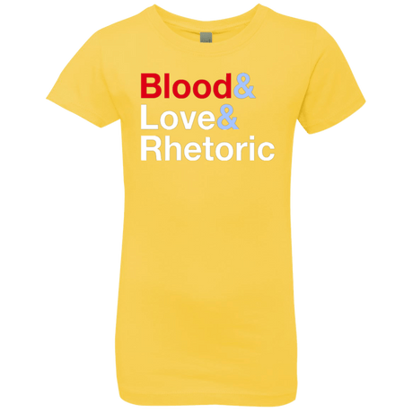T-Shirts Vibrant Yellow / YXS Blood Love Rhetoric Girls Premium T-Shirt