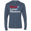 T-Shirts Indigo / X-Small Blood Love Rhetoric Triblend Long Sleeve Hoodie Tee