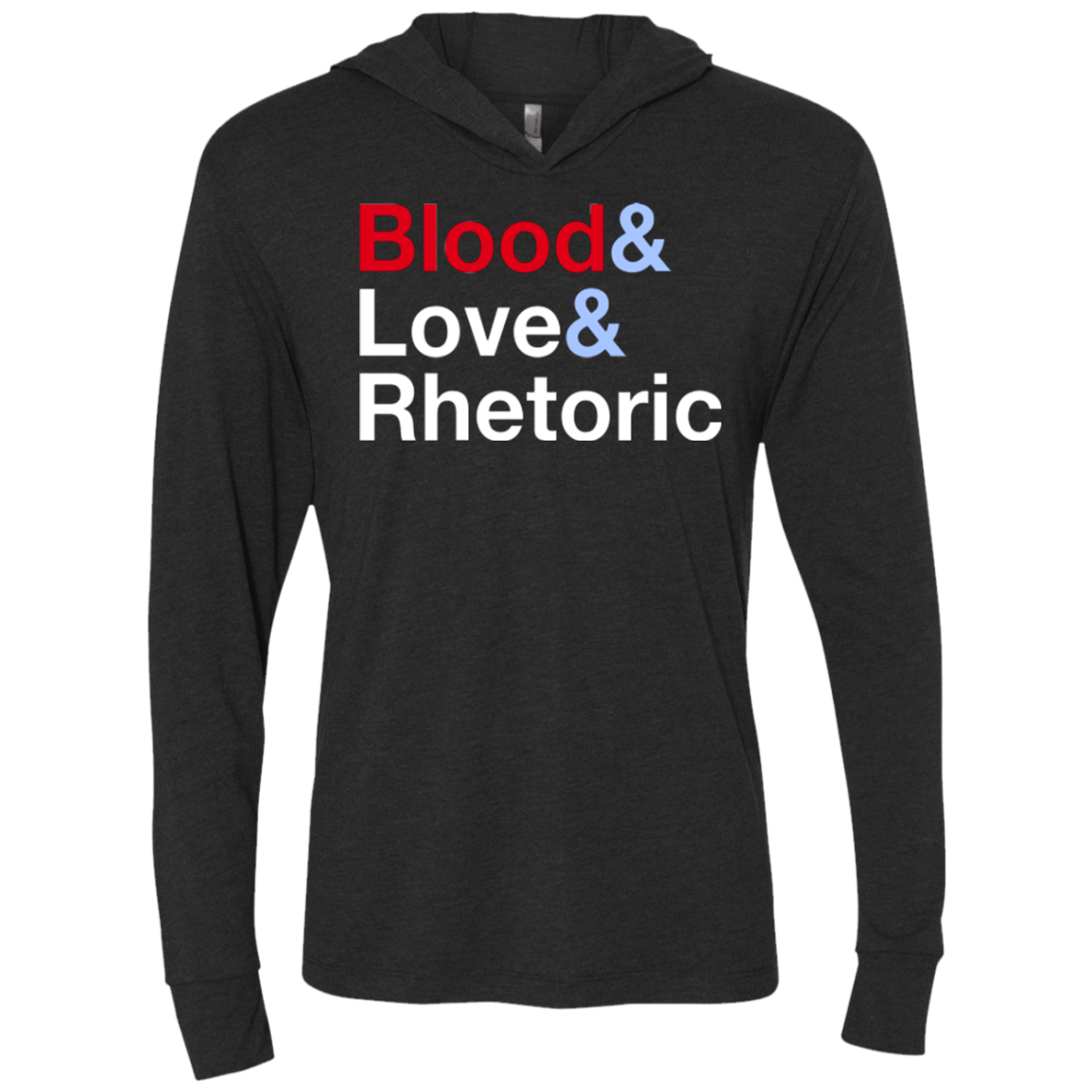 T-Shirts Vintage Black / X-Small Blood Love Rhetoric Triblend Long Sleeve Hoodie Tee