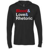 T-Shirts Vintage Black / X-Small Blood Love Rhetoric Triblend Long Sleeve Hoodie Tee