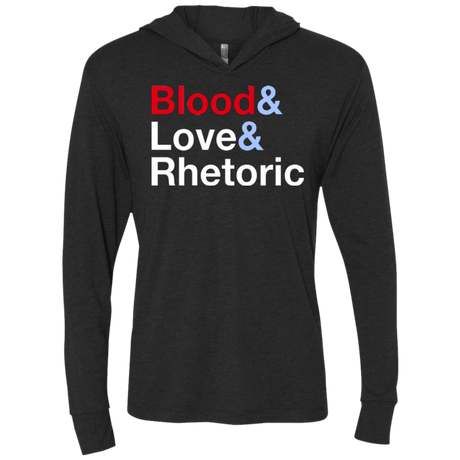 T-Shirts Vintage Black / X-Small Blood Love Rhetoric Triblend Long Sleeve Hoodie Tee