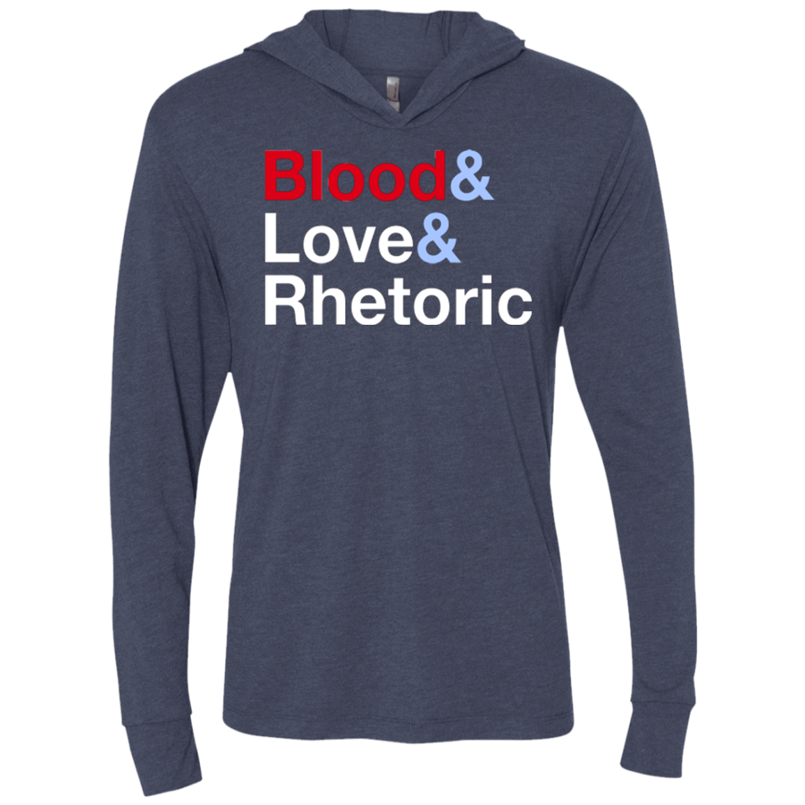 T-Shirts Vintage Navy / X-Small Blood Love Rhetoric Triblend Long Sleeve Hoodie Tee