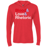 T-Shirts Vintage Red / X-Small Blood Love Rhetoric Triblend Long Sleeve Hoodie Tee