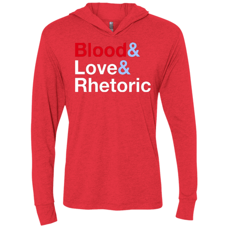 T-Shirts Vintage Red / X-Small Blood Love Rhetoric Triblend Long Sleeve Hoodie Tee