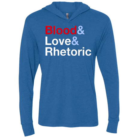 T-Shirts Vintage Royal / X-Small Blood Love Rhetoric Triblend Long Sleeve Hoodie Tee