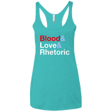 T-Shirts Tahiti Blue / X-Small Blood Love Rhetoric Women's Triblend Racerback Tank