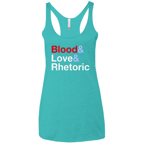 T-Shirts Tahiti Blue / X-Small Blood Love Rhetoric Women's Triblend Racerback Tank