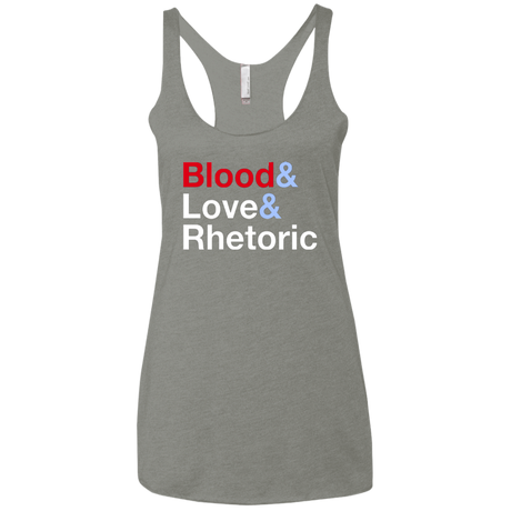 T-Shirts Venetian Grey / X-Small Blood Love Rhetoric Women's Triblend Racerback Tank