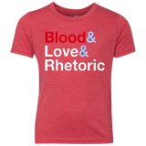 T-Shirts Vintage Red / YXS Blood Love Rhetoric Youth Triblend T-Shirt