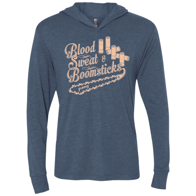 T-Shirts Indigo / X-Small Blood Sweat & Boomsticks Triblend Long Sleeve Hoodie Tee