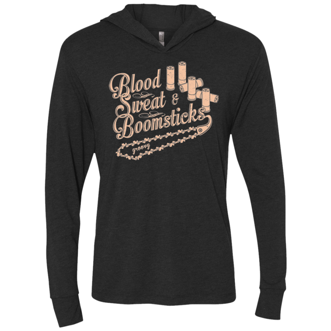 T-Shirts Vintage Black / X-Small Blood Sweat & Boomsticks Triblend Long Sleeve Hoodie Tee