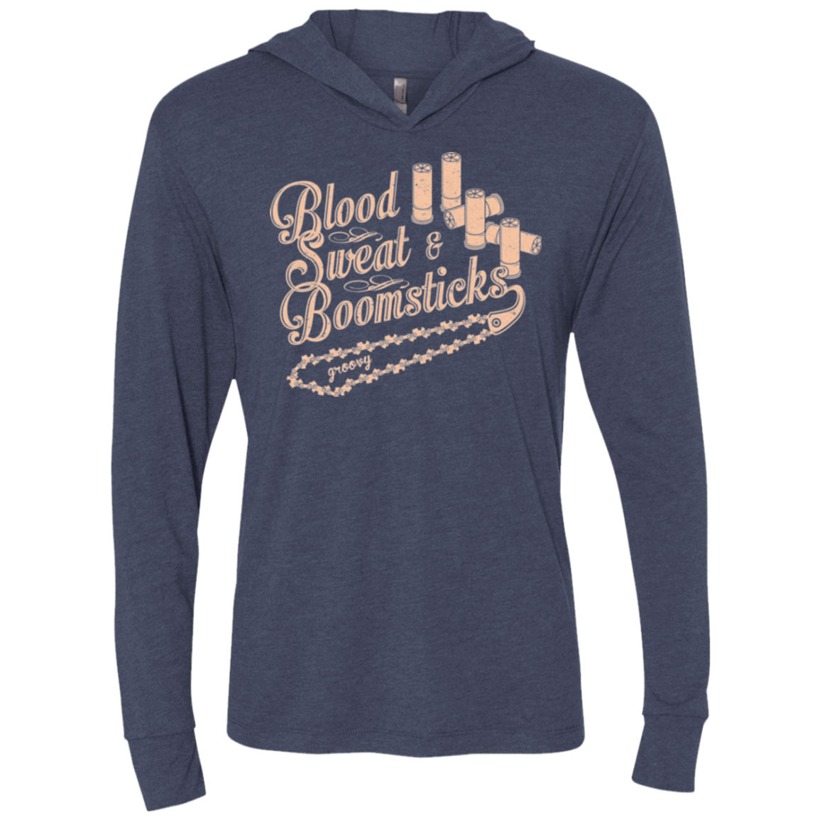 T-Shirts Vintage Navy / X-Small Blood Sweat & Boomsticks Triblend Long Sleeve Hoodie Tee