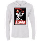T-Shirts Heather White / X-Small Blood Triblend Long Sleeve Hoodie Tee