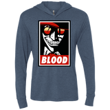 T-Shirts Indigo / X-Small Blood Triblend Long Sleeve Hoodie Tee