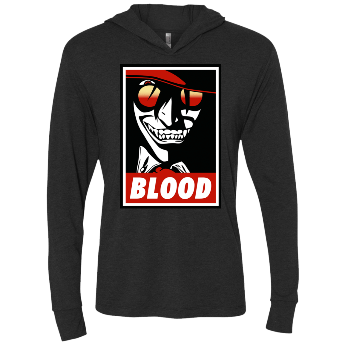 T-Shirts Vintage Black / X-Small Blood Triblend Long Sleeve Hoodie Tee