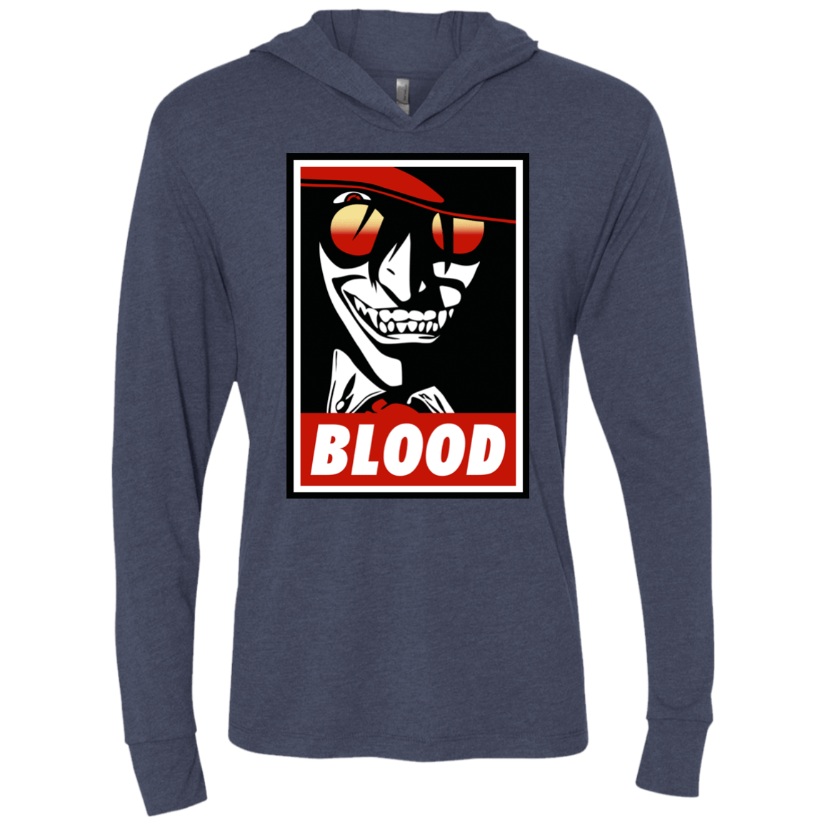 T-Shirts Vintage Navy / X-Small Blood Triblend Long Sleeve Hoodie Tee