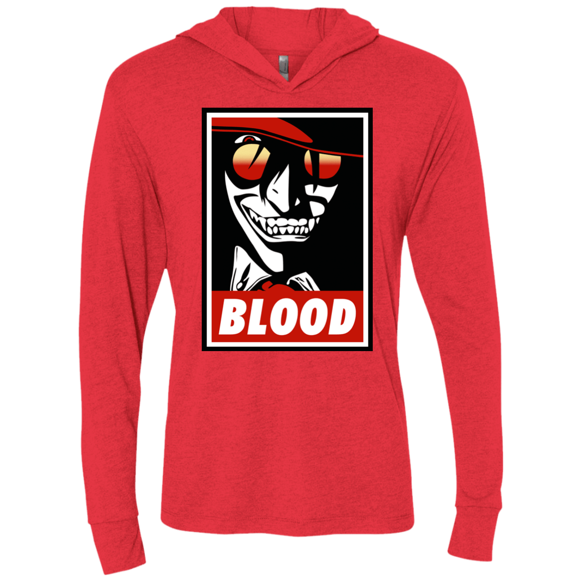 T-Shirts Vintage Red / X-Small Blood Triblend Long Sleeve Hoodie Tee