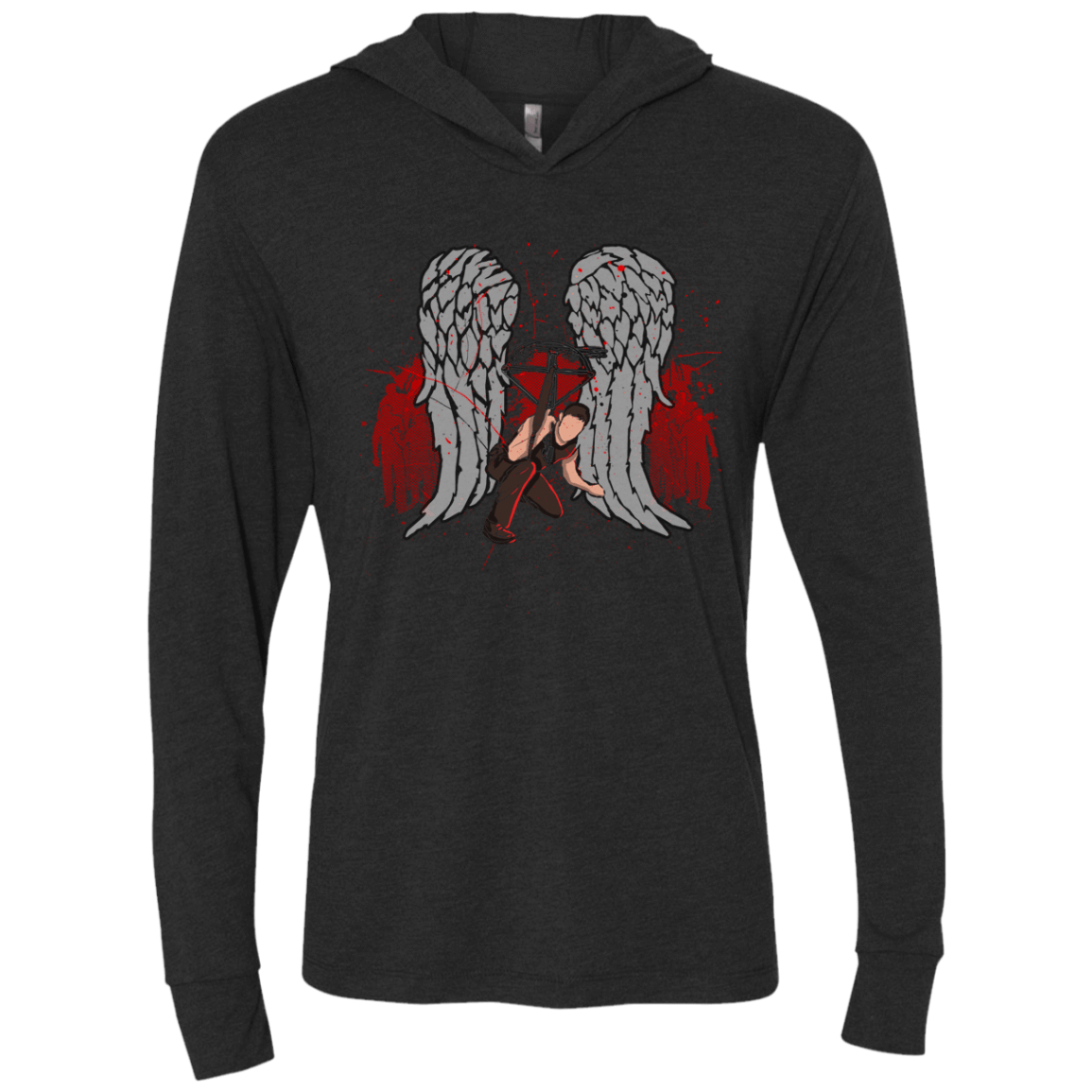 T-Shirts Vintage Black / X-Small Bloody Wings Dixon Triblend Long Sleeve Hoodie Tee