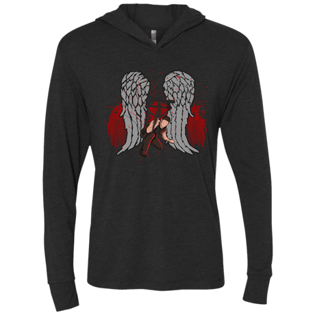 T-Shirts Vintage Black / X-Small Bloody Wings Dixon Triblend Long Sleeve Hoodie Tee