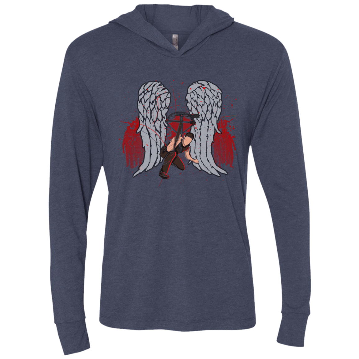 T-Shirts Vintage Navy / X-Small Bloody Wings Dixon Triblend Long Sleeve Hoodie Tee