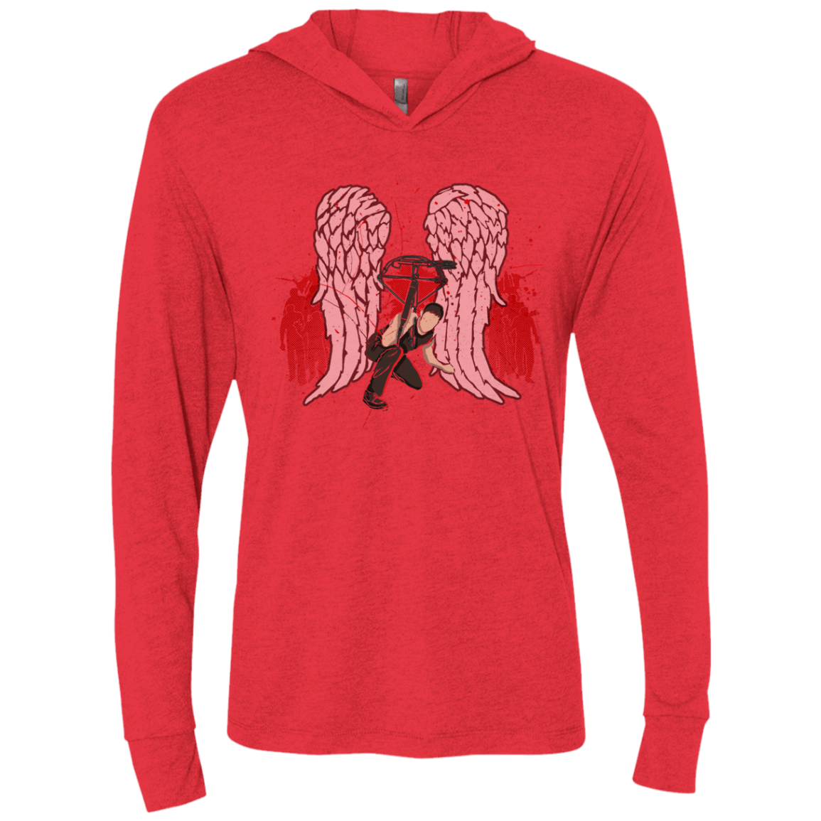 T-Shirts Vintage Red / X-Small Bloody Wings Dixon Triblend Long Sleeve Hoodie Tee