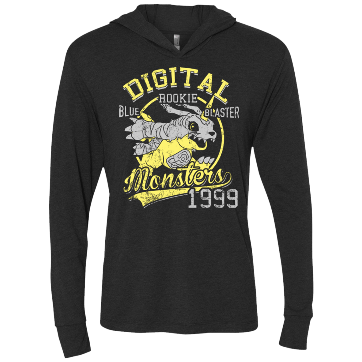 T-Shirts Vintage Black / X-Small Blue Blaster Triblend Long Sleeve Hoodie Tee