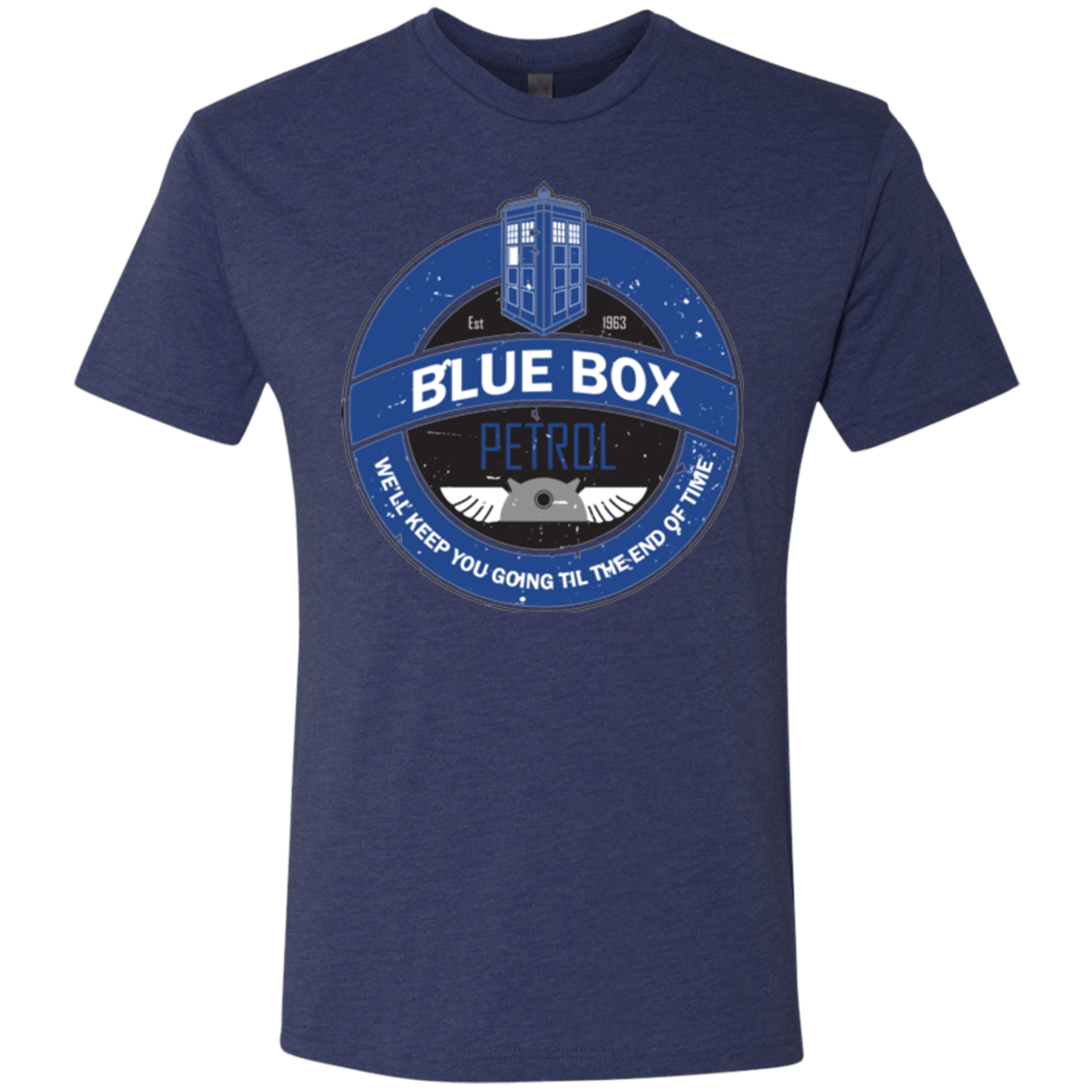 T-Shirts Vintage Navy / Small Blue Box V7(1) Men's Triblend T-Shirt