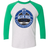 T-Shirts Heather White/Envy / X-Small Blue Box V7(1) Triblend 3/4 Sleeve