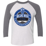T-Shirts Heather White/Premium Heather / X-Small Blue Box V7(1) Triblend 3/4 Sleeve