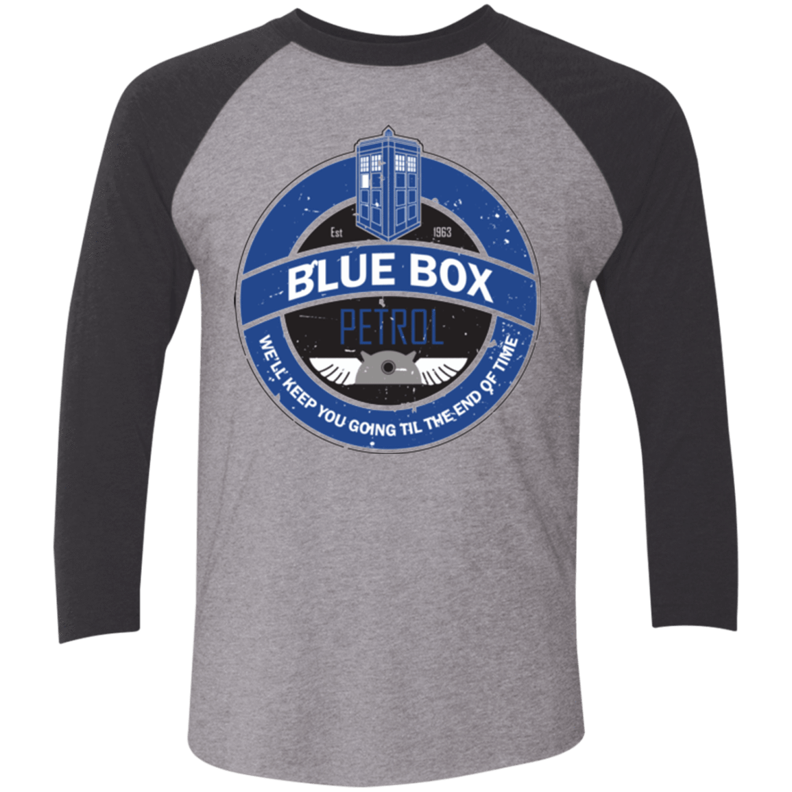 T-Shirts Premium Heather/ Vintage Black / X-Small Blue Box V7(1) Triblend 3/4 Sleeve
