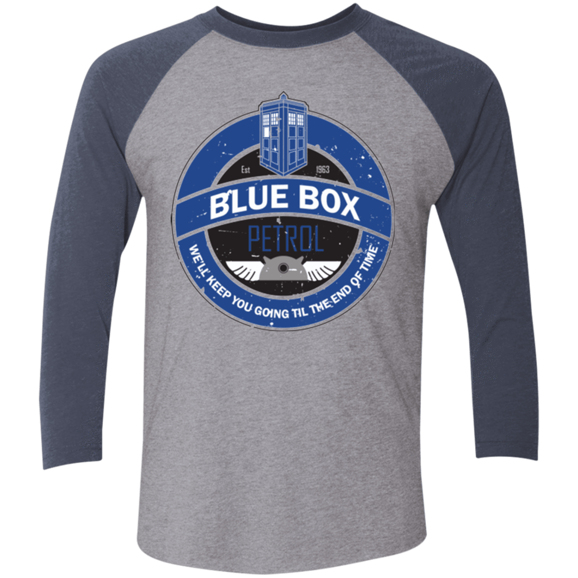 T-Shirts Premium Heather/ Vintage Navy / X-Small Blue Box V7(1) Triblend 3/4 Sleeve