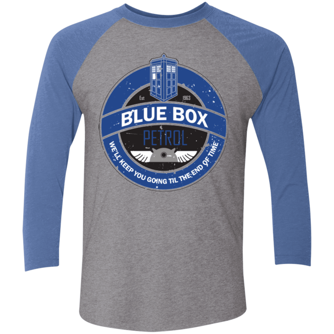 T-Shirts Premium Heather/ Vintage Royal / X-Small Blue Box V7(1) Triblend 3/4 Sleeve
