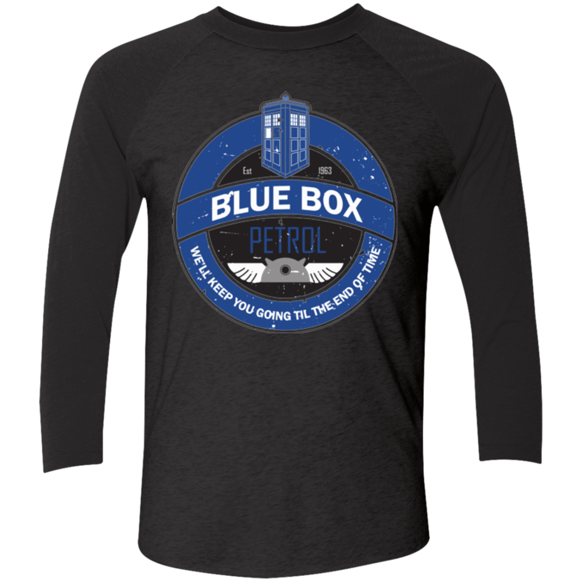 T-Shirts Vintage Black/Vintage Black / X-Small Blue Box V7(1) Triblend 3/4 Sleeve