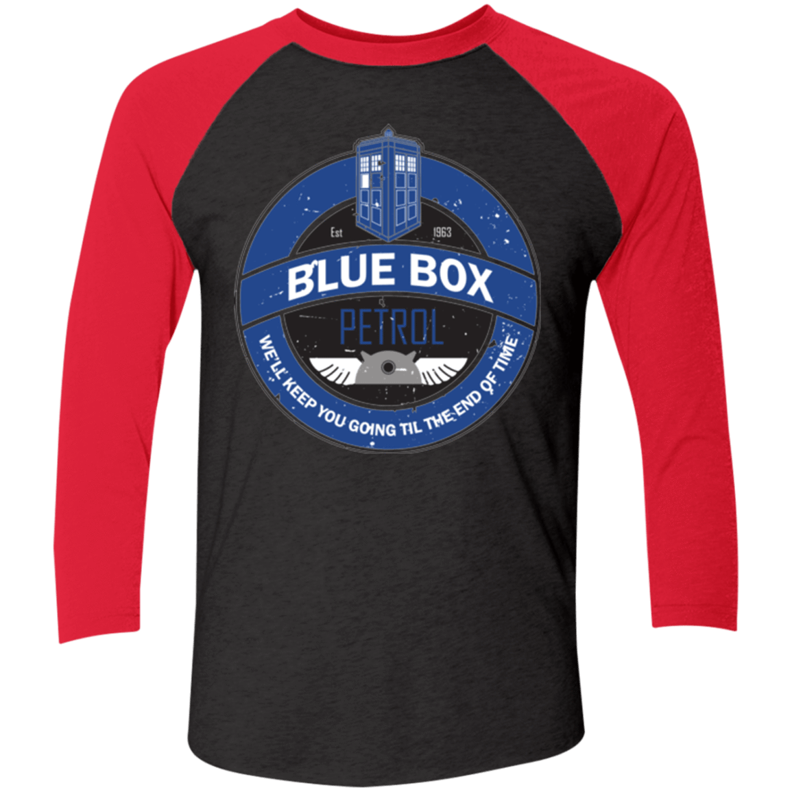 T-Shirts Vintage Black/Vintage Red / X-Small Blue Box V7(1) Triblend 3/4 Sleeve