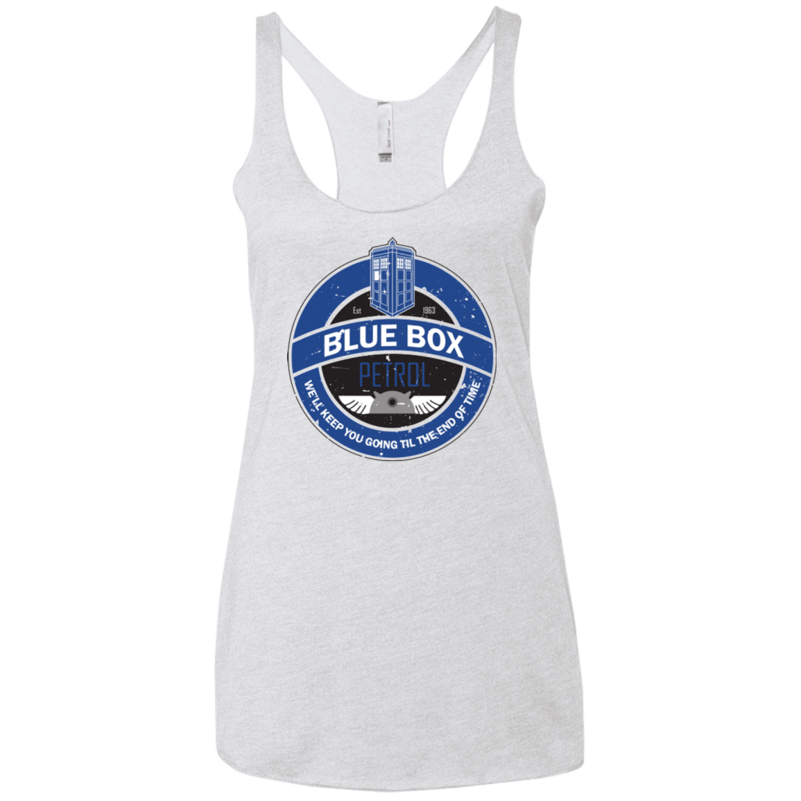 T-Shirts Heather White / X-Small Blue Box V7(1) Women's Triblend Racerback Tank