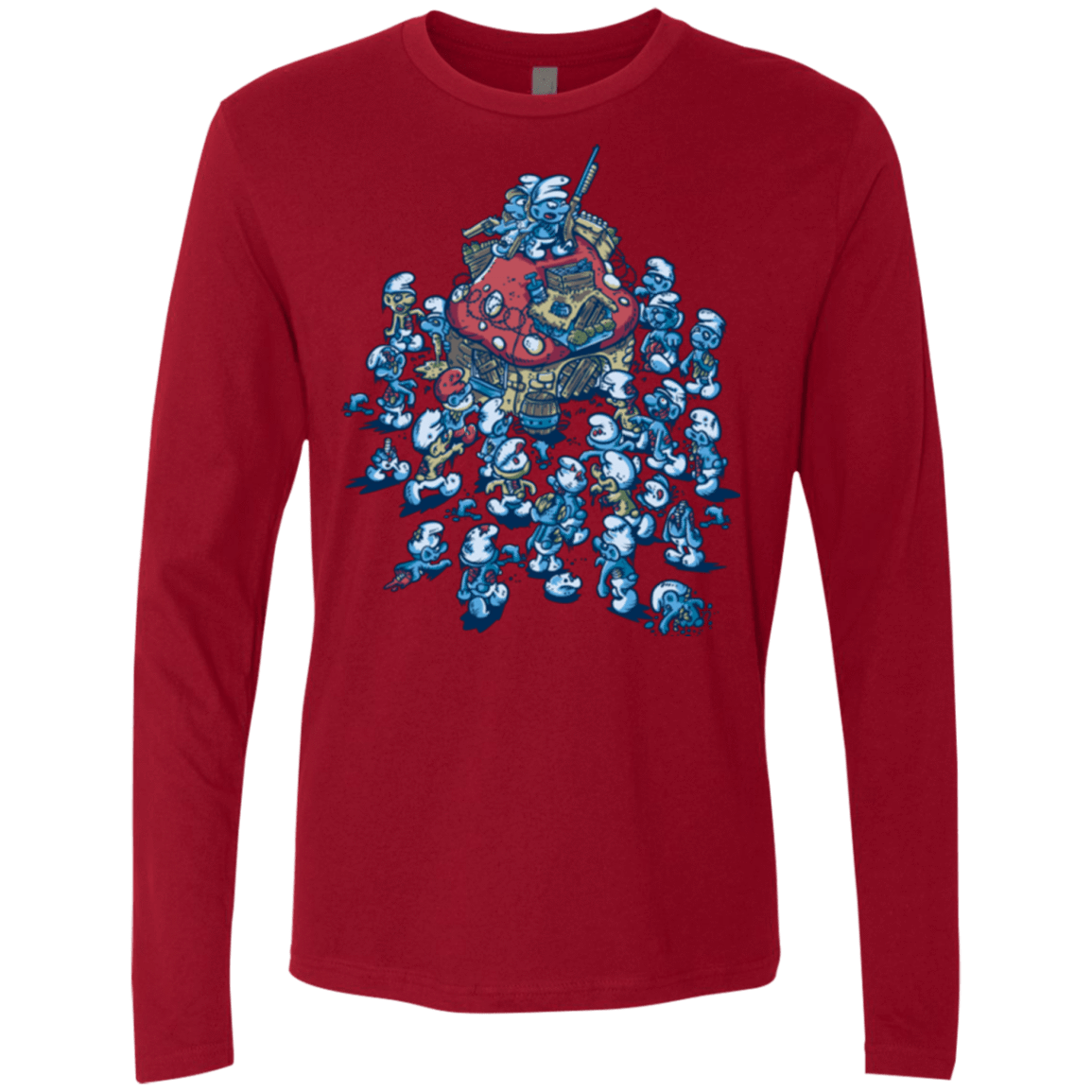 T-Shirts Cardinal / Small BLUE HORDE Men's Premium Long Sleeve