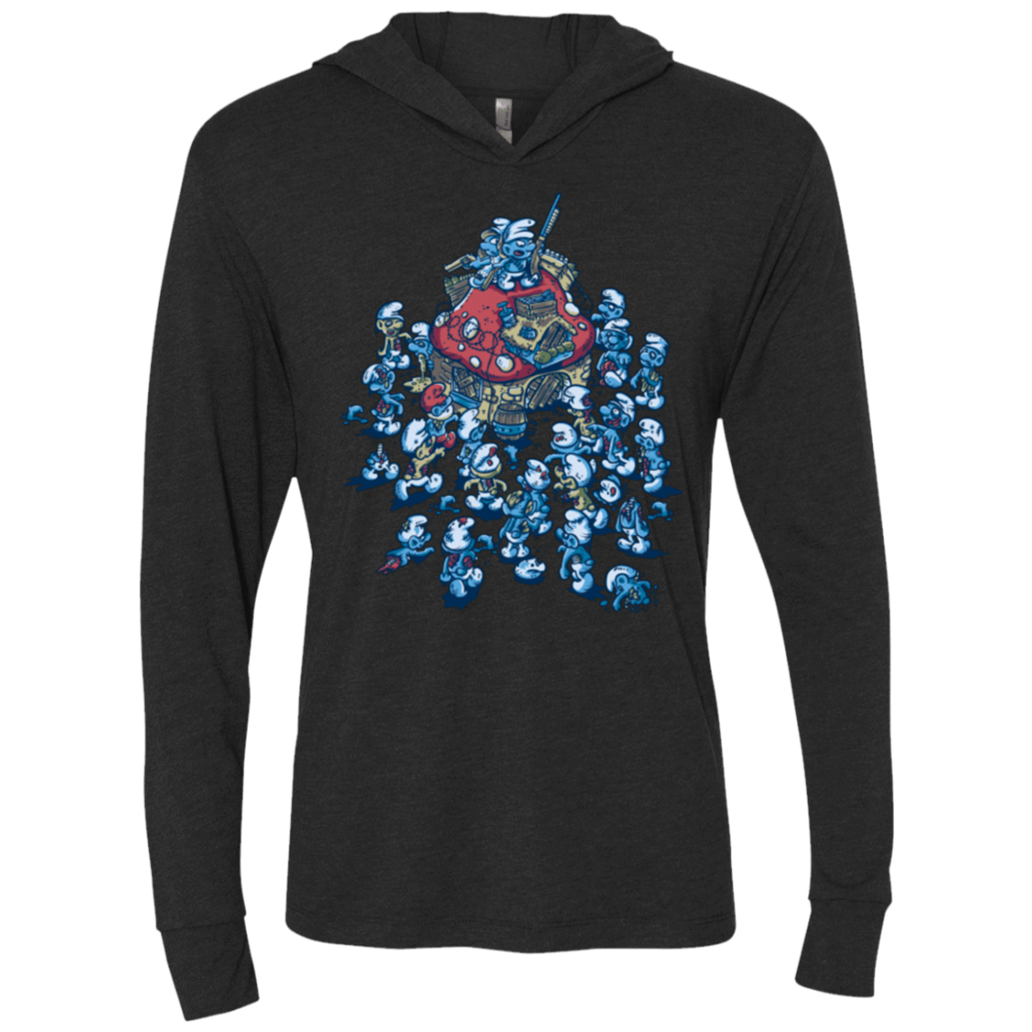 T-Shirts Vintage Black / X-Small BLUE HORDE Triblend Long Sleeve Hoodie Tee