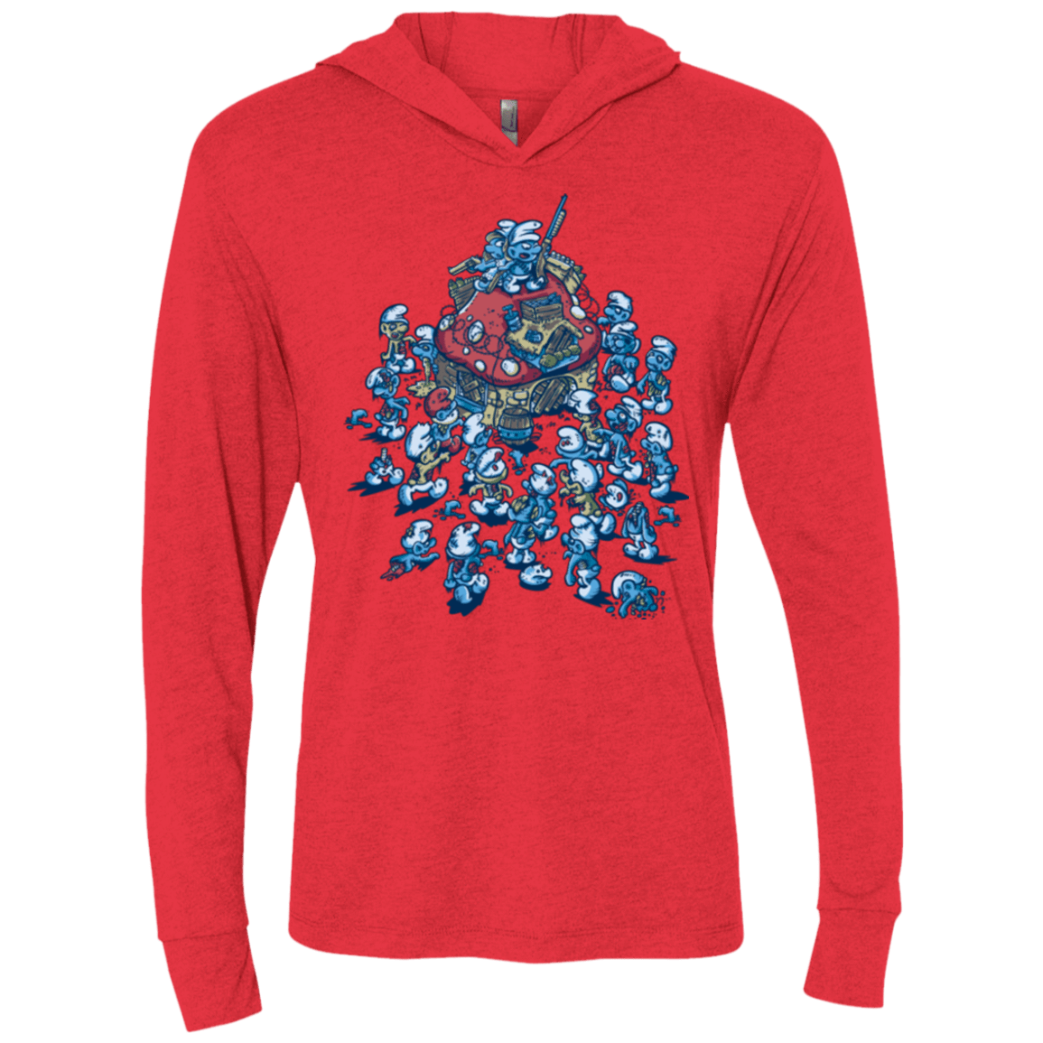 T-Shirts Vintage Red / X-Small BLUE HORDE Triblend Long Sleeve Hoodie Tee
