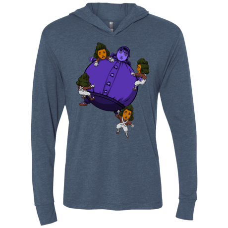 T-Shirts Indigo / X-Small Blue In the Face Triblend Long Sleeve Hoodie Tee