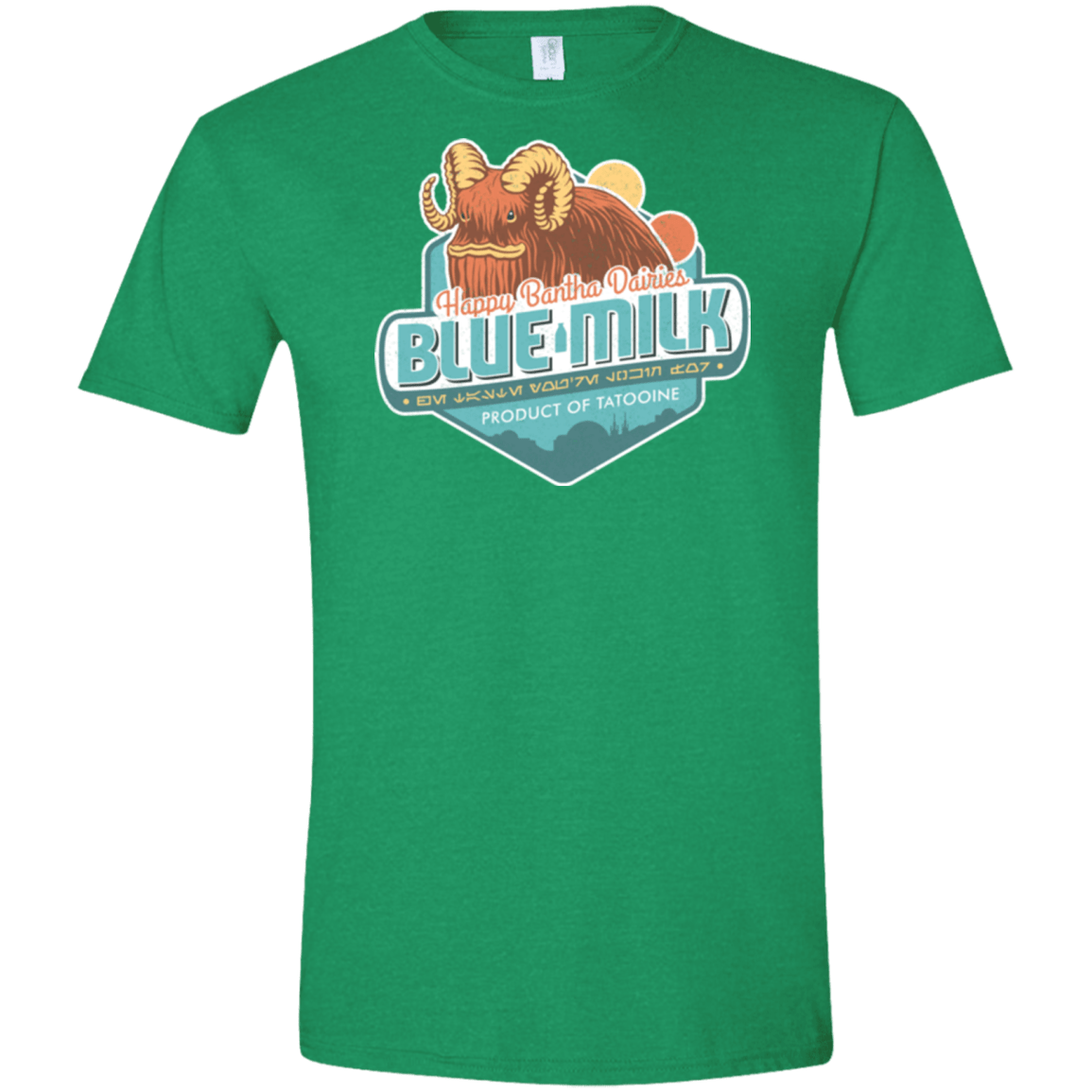 T-Shirts Heather Irish Green / S Blue Milk Men's Semi-Fitted Softstyle