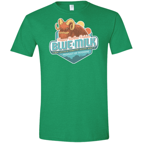 T-Shirts Heather Irish Green / S Blue Milk Men's Semi-Fitted Softstyle