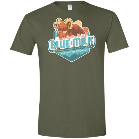 T-Shirts Military Green / S Blue Milk Men's Semi-Fitted Softstyle