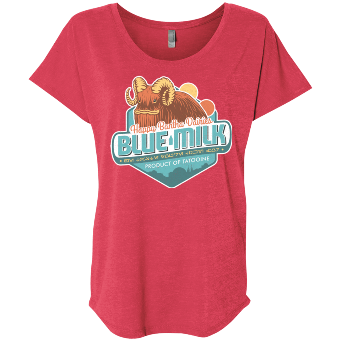 T-Shirts Vintage Red / X-Small Blue Milk Triblend Dolman Sleeve