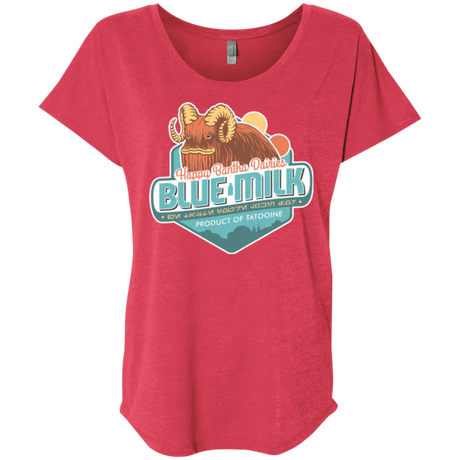 T-Shirts Vintage Red / X-Small Blue Milk Triblend Dolman Sleeve