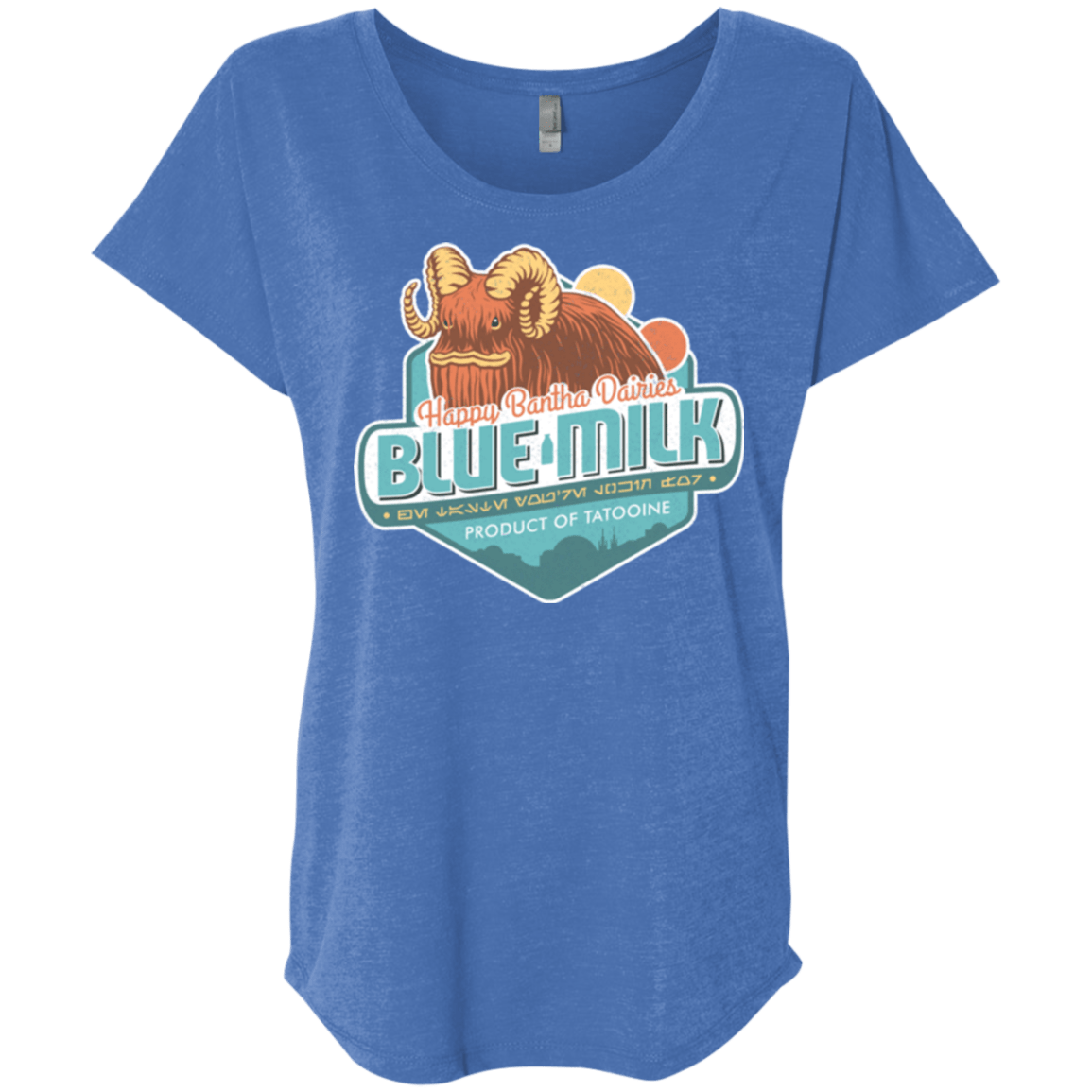 T-Shirts Vintage Royal / X-Small Blue Milk Triblend Dolman Sleeve