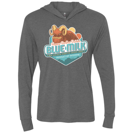 T-Shirts Premium Heather / X-Small Blue Milk Triblend Long Sleeve Hoodie Tee