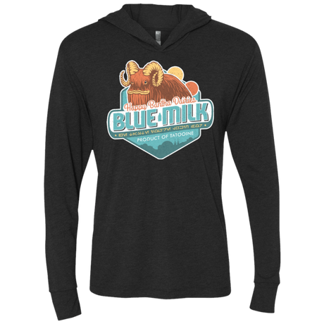 T-Shirts Vintage Black / X-Small Blue Milk Triblend Long Sleeve Hoodie Tee