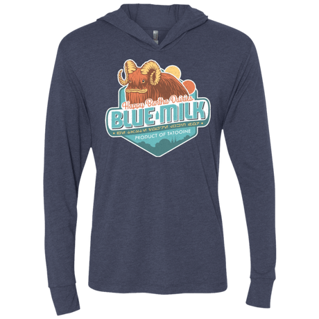 T-Shirts Vintage Navy / X-Small Blue Milk Triblend Long Sleeve Hoodie Tee