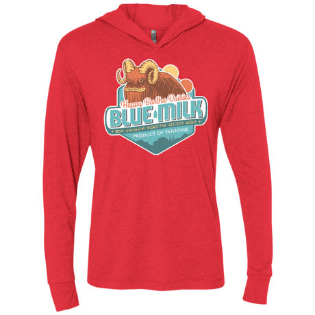 T-Shirts Vintage Red / X-Small Blue Milk Triblend Long Sleeve Hoodie Tee